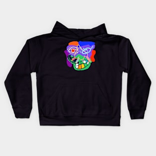 Abstract face drawing Kids Hoodie